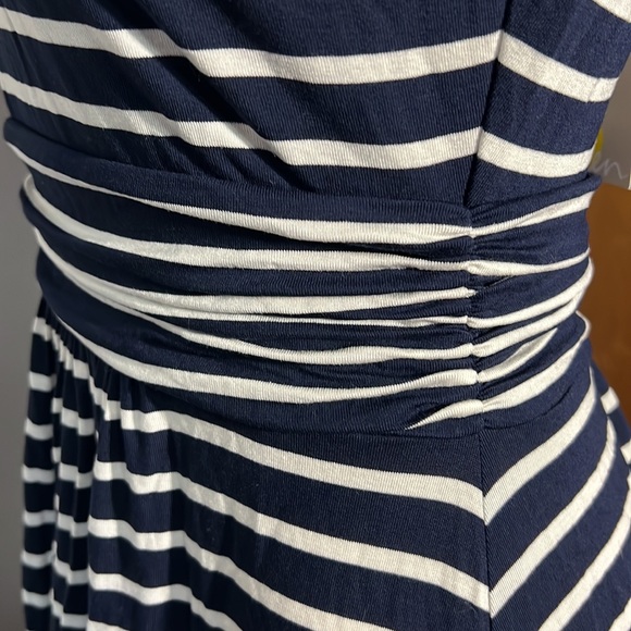 Boden Navy & White Stripes Sleeveless V-Neck Maxi Dress - Picture 5 of 6